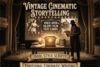 craft cinematic 1900s vintage storytelling scripts and voice over prompts