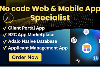 build your adalo app, no code mobile app or mvp for ios and android