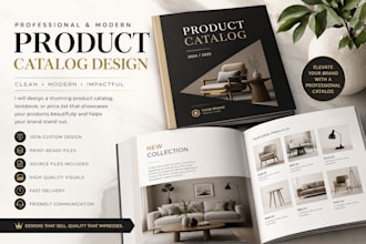 design a modern product catalog, lookbook or price list