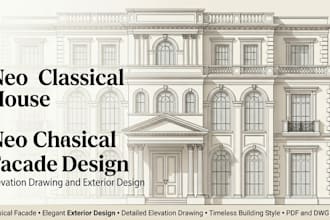design neo classical house facade and elevation drawing exterior design