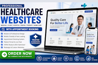 build medical healthcare clinic hospital website with appointment booking