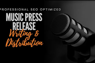 write SEO music press release and press release distribution on top music blog