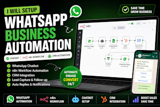 setup whatsapp business automation n8n workflow  whatsapp chatbot crm automation