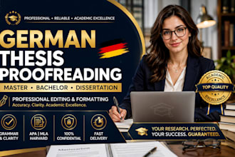 proofread and edit your german master thesis, bachelor thesis or dissertation