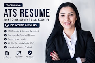 build ats resume in 24hrs for sales executive, tech, technical and cybersecurity
