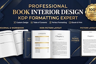 create a professional book interior design and layout for KDP and print