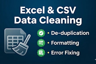 clean and structure large excel or CSV datasets