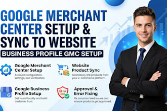setup google merchant center sync to website , business profile gmc setup