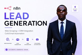 build n8n lead generation, web scraping, CRM integration  cold email automation