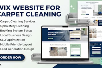 design a wix website for carpet cleaning and upholstery cleaning business