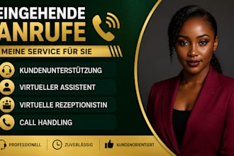 german eingehende anrufe kundenbetreuung virtuelle empfangsdame services