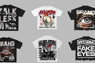 create retro futuristic y2k streetwear design graphic tees, tshirt illustration