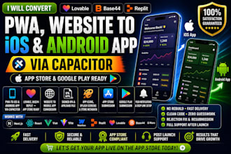 convert lovable base44 replit pwa to ios android app capacitor ionic app store
