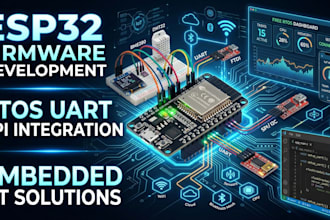develop embedded esp32 solutions with rtos uart spi support
