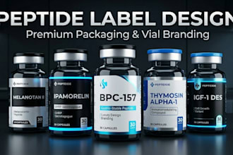 peptide label design peptide vial label design product label design 3d mockup
