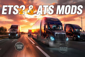 create custom ets ats truck mods, skins and realistic vehicles