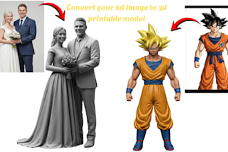 convert 2d image to 3d stl model for 3d printing, sketch photo to printable file