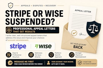 appeal your stripe or wise account suspended for no reason or policy violation