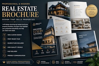 design a modern real estate brochure, booklet or property flyer
