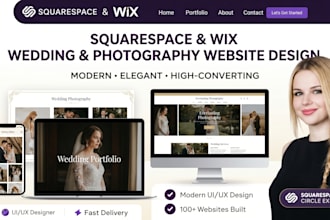 squarespace wedding website design wix website design photography website expert