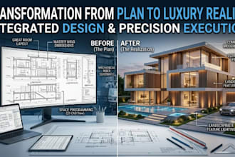 facade design from floor plans,house elevation from blueprints, 3d front view