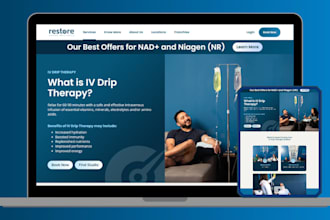 design  iv hydration website iv therapy iv drip wellness with online booking