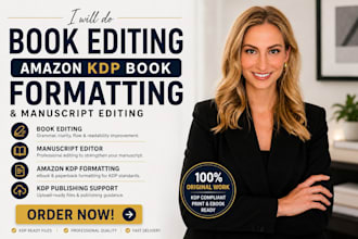 do book editing amazon KDP formatting and manuscript editing