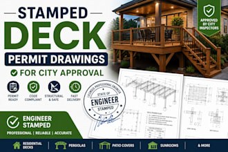 provide stamped deck permit drawings for city approval