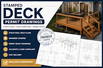 provide stamped deck permit drawings and structural deck plans