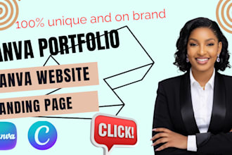 canva portfolio canva template canva website ugc portfolio landing page