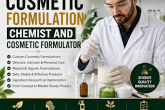 be your cosmetic formulation chemist and cosmetic formulator