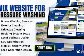 design wix website for pressure washing and power washing company