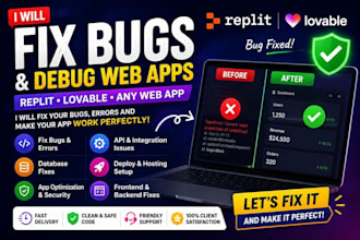 develop and fix bugs in replit lovable bolt vibe coded web apps
