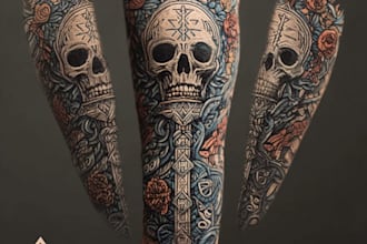 create custom minimal tattoo illustration modern fine line
