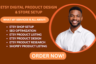 do digital product etsy shop setup shopify product listing store seo
