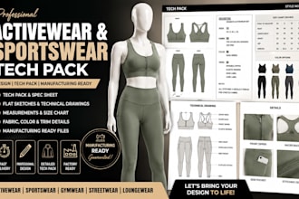 design fashion tech pack clothing tech pack streetwear activewear bag tech pack