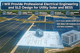 provide professional electrical engineering sld design for utility solar bess