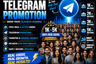 telegram promotion, telegram marketing, telegram channel to get real users