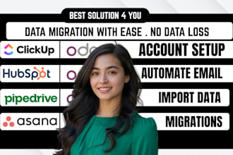 migrate data to pipedrive airtable monday odoo crm hubspot crm setup asana