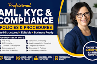create aml compliance policy, kyc procedure and risk assessment report