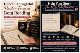 beta reader for fiction manuscripts and novellas