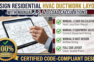 design residential hvac ductwork layout with manual j s d load calculations