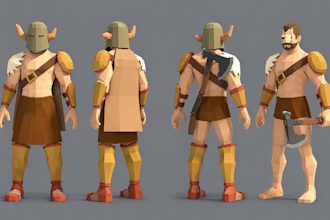 retro low poly 3d characters for psx ps1 n64 and indie games
