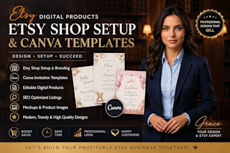 etsy digital products design etsy invitation canva templates for etsy shop setup