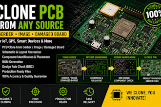 clone pcb from gerber, image or damaged board for iot, gps and smart devices