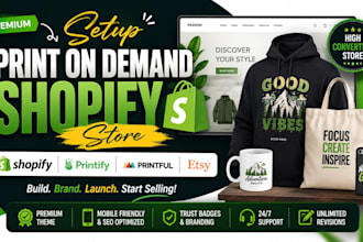 setup print on demand shopify store, printify printful, etsy pod store, pod