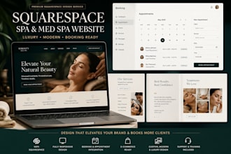 design luxury squarespace booking websites for salons and med spas