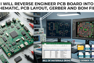 reverse engineer pcb board into schematic, pcb layout, gerber and bom files