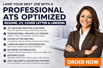 revamp write design ats resume CV cover letter and linkedin profile