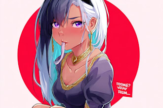 draw an anime art, custom character illustration